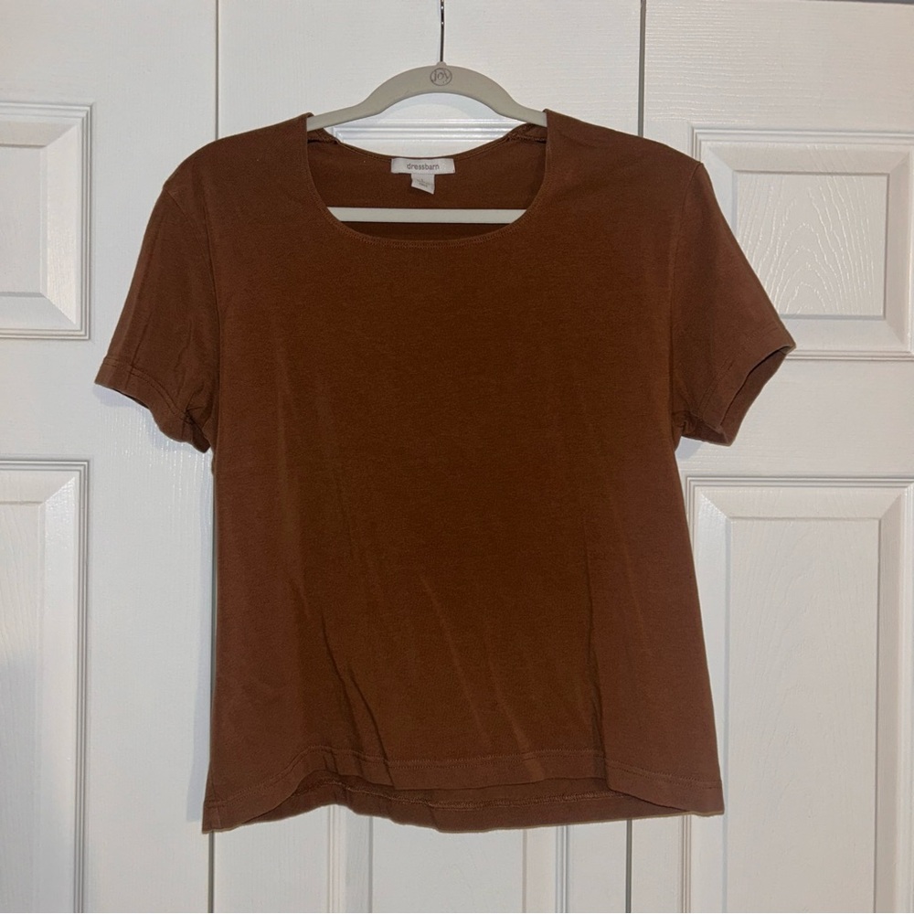 Dress Barn Chocolate Brown Short Sleeve Top